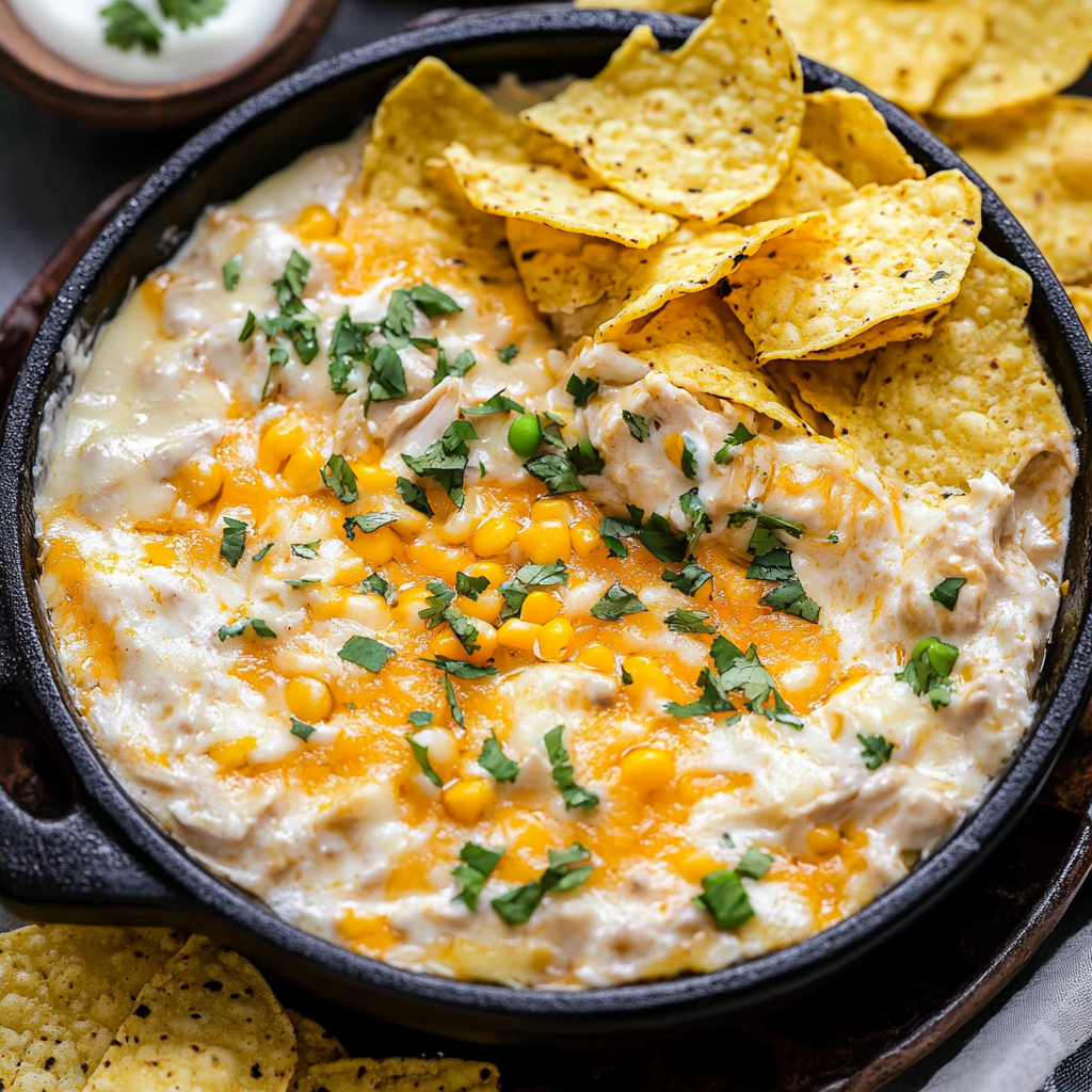 Recipe preparation for Green Chile Chicken Enchilada Dip
