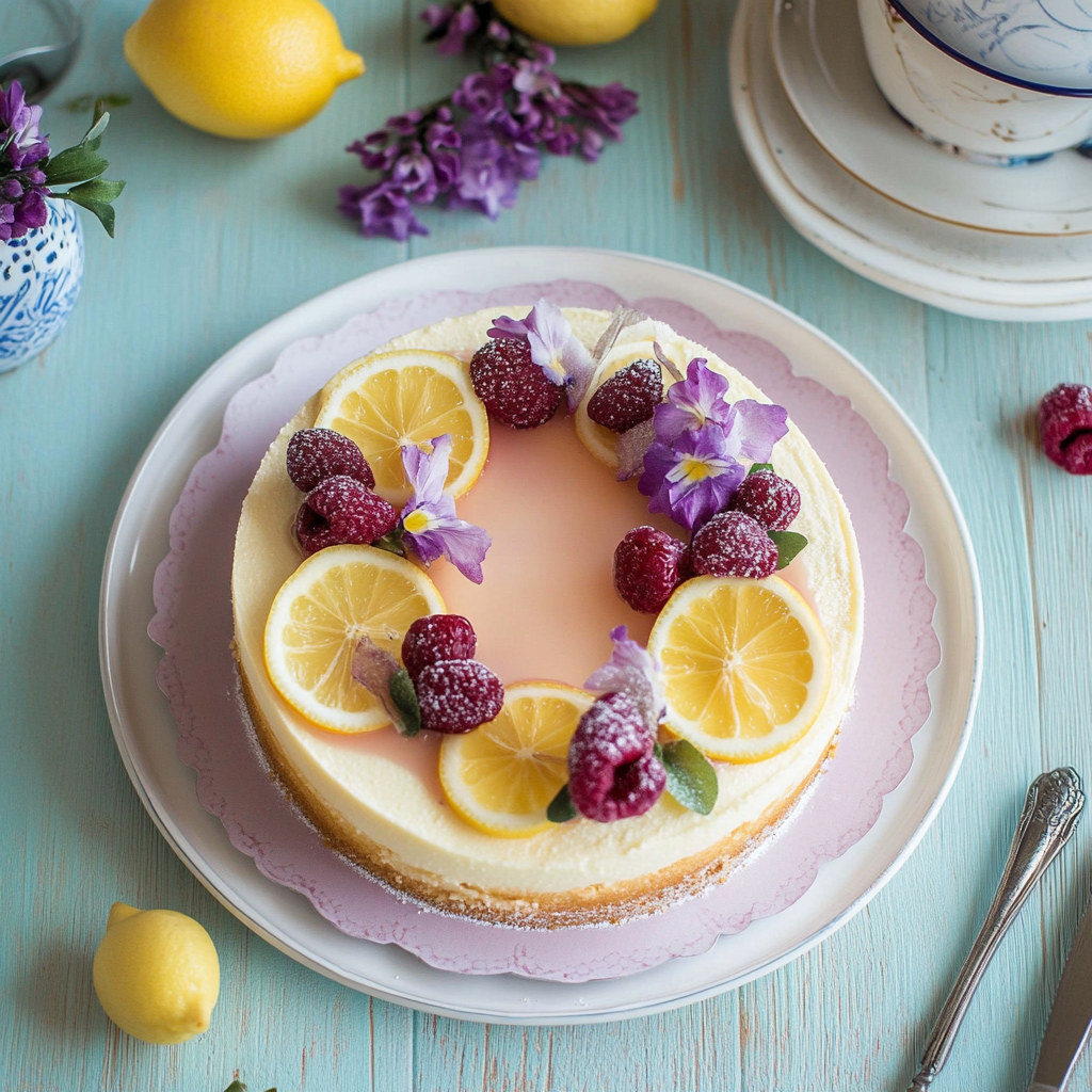 Recipe preparation for Lemon Easter Cheesecake