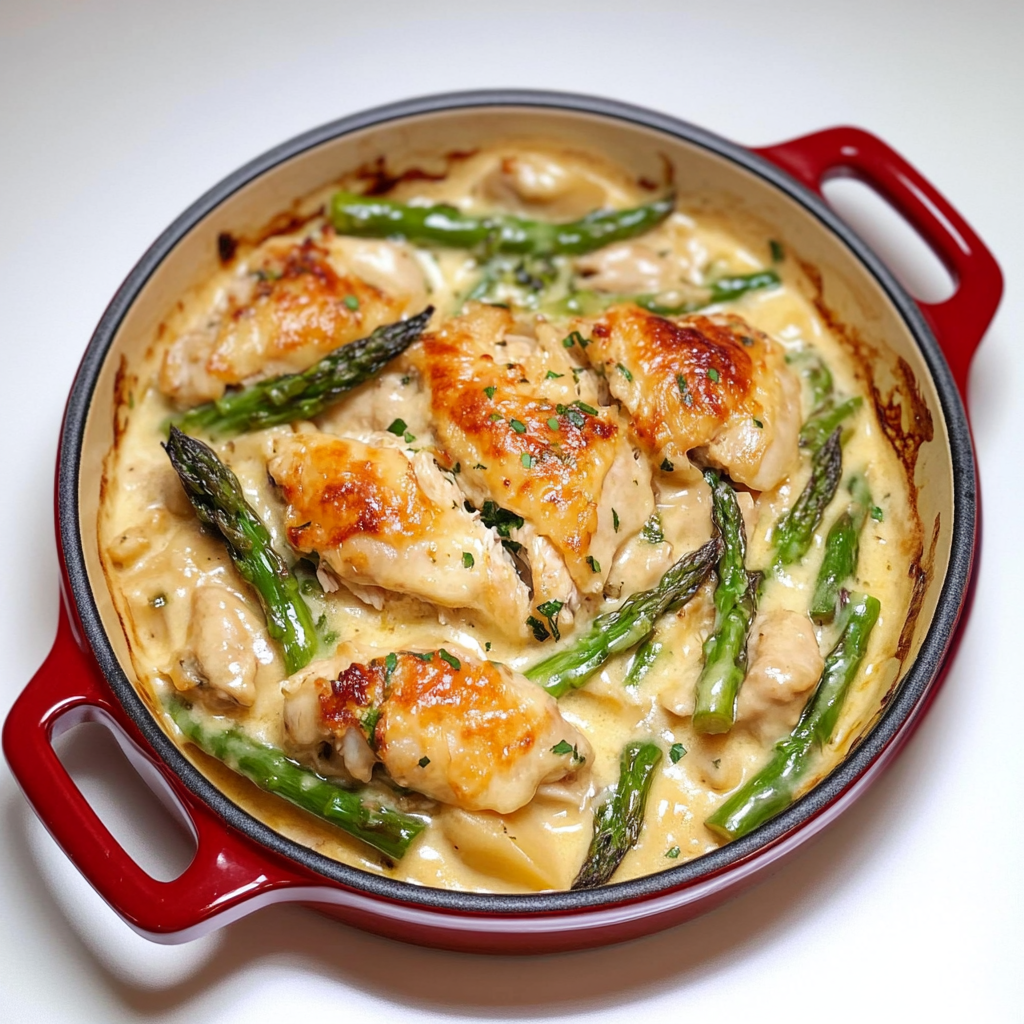 Recipe preparation for Chicken Asparagus Casserole