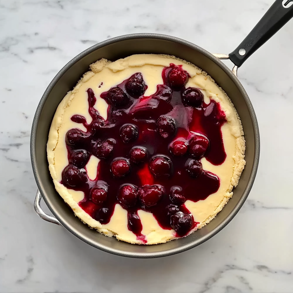 Recipe preparation for Easy Cherry Cobbler Recipe