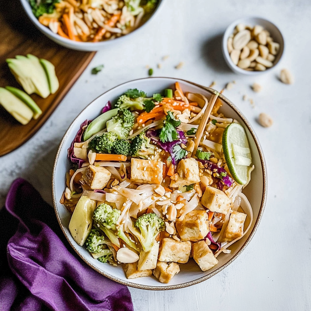 Recipe preparation for 20-Minute Sriracha Peanut Pad Thai
