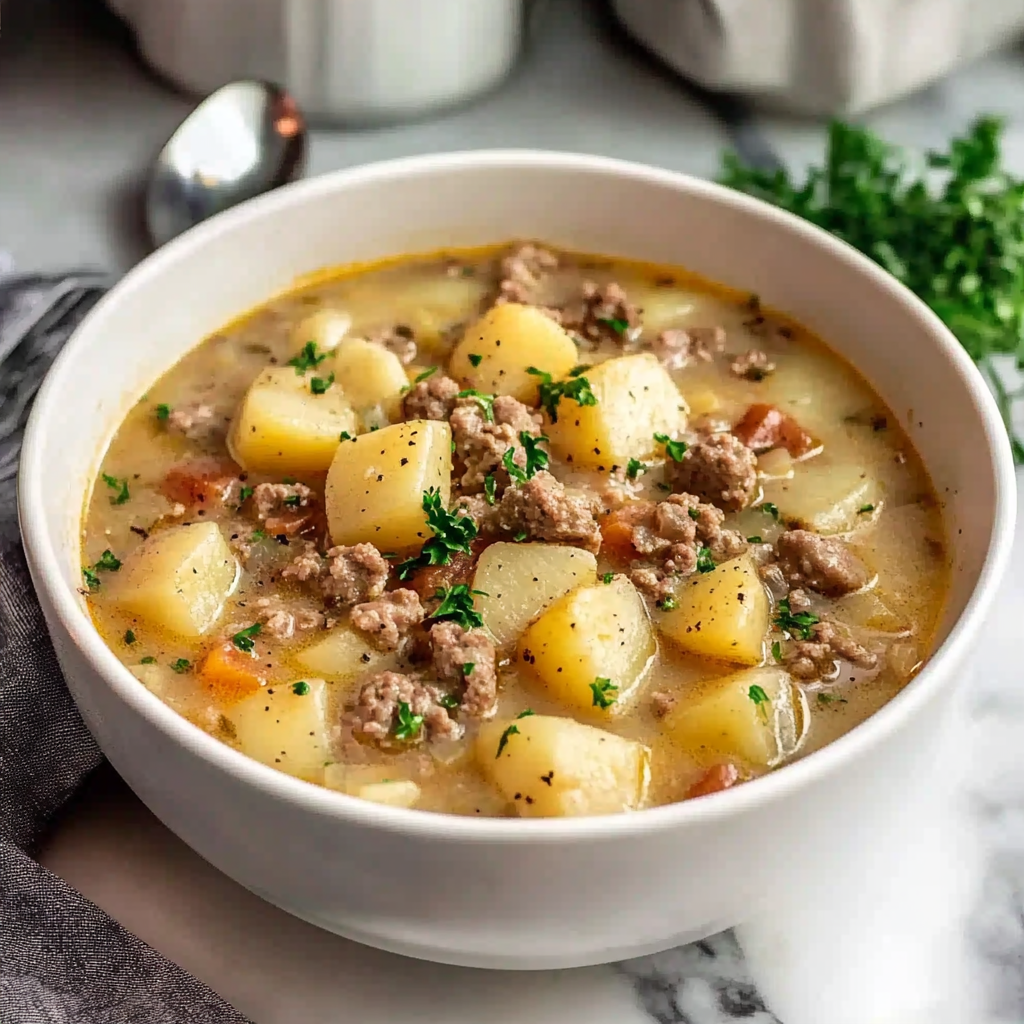 Recipe preparation for Crockpot Sausage Potato Soup