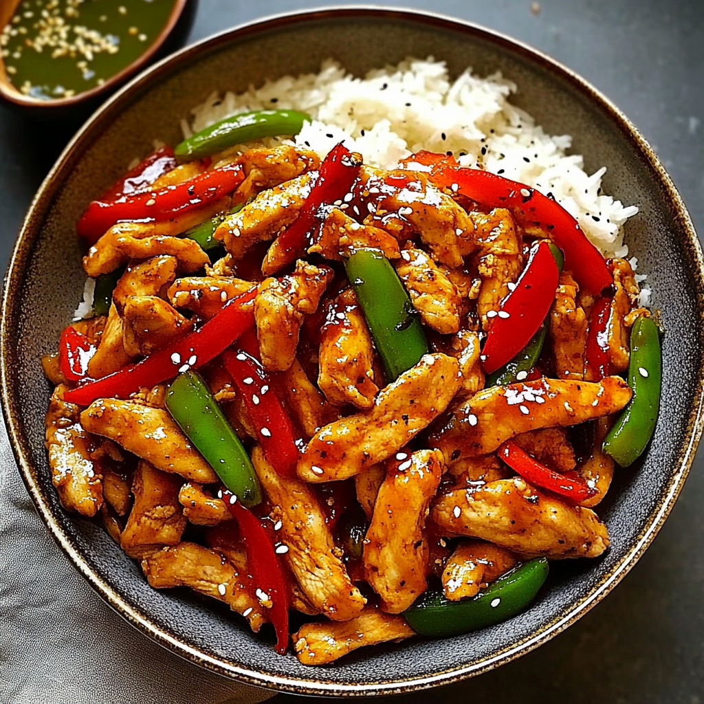 Recipe preparation for Fiery Garlic Chicken Stir Fry