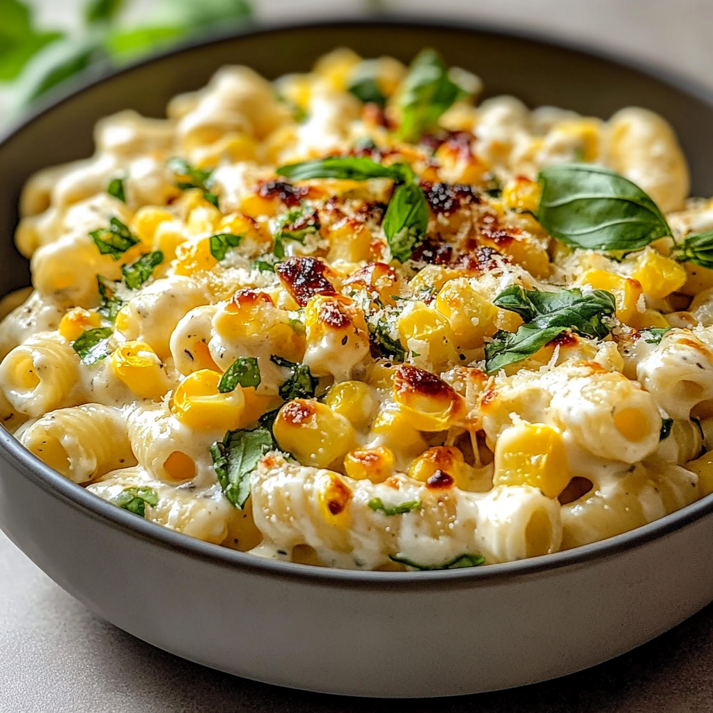 Recipe preparation for Creamy Street Corn Pasta