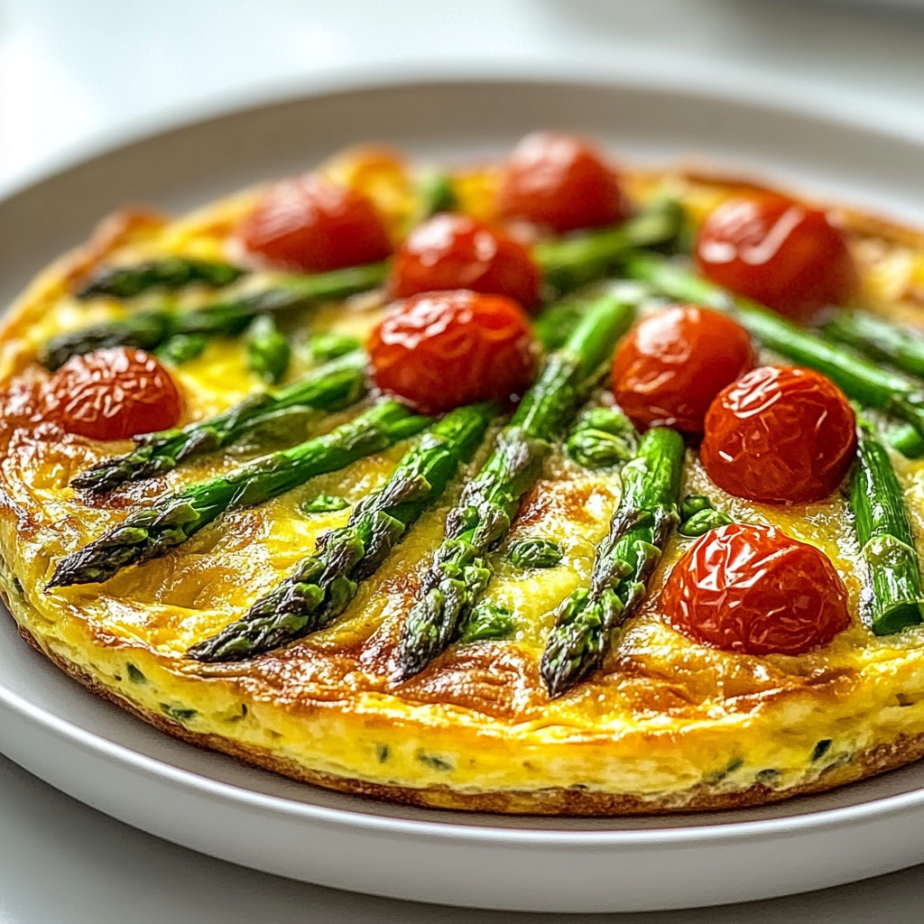 Recipe preparation for Asparagus Frittata Bliss