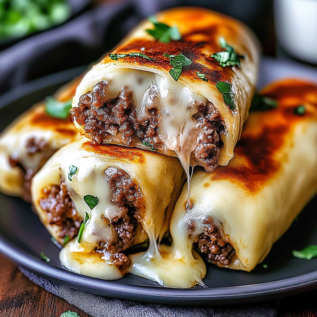 Recipe preparation for Keto Philly Cheesesteak Rolls