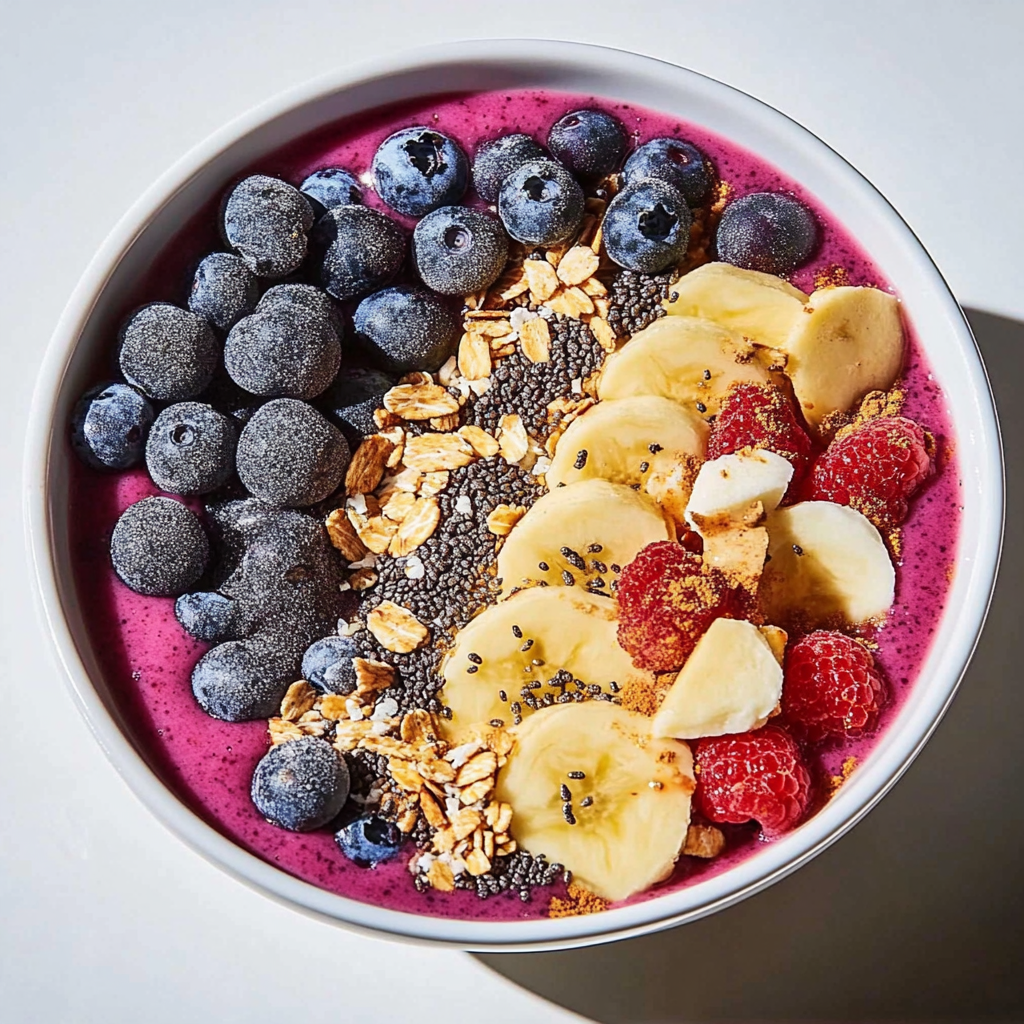 Recipe preparation for Acai Berry Smoothie Bowl