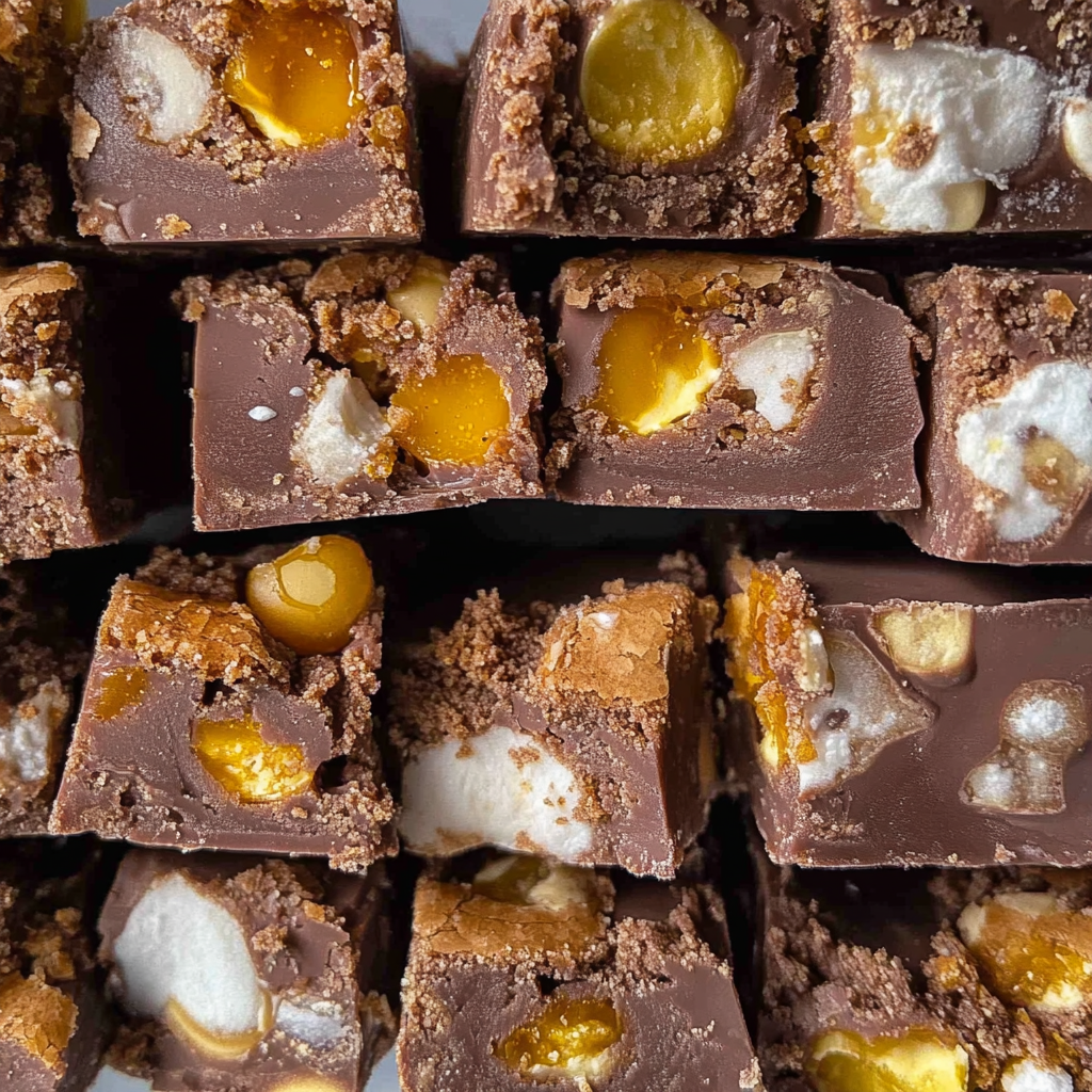 Recipe preparation for Rocky Road Fudge