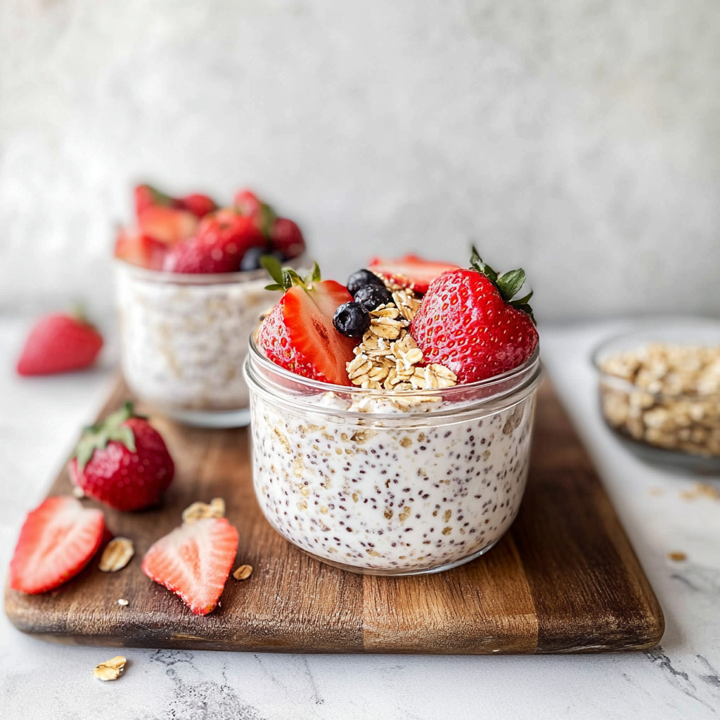 Recipe preparation for strawberry overnight oats