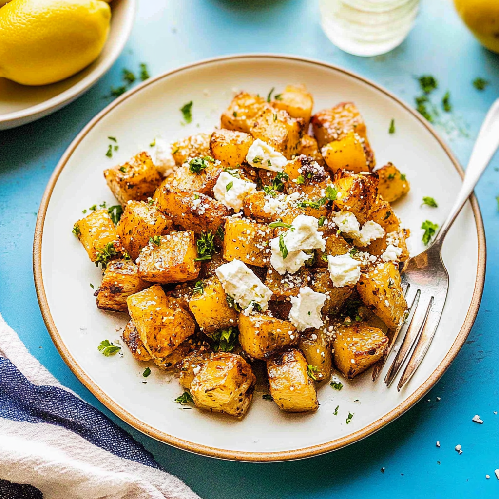 Recipe preparation for greek lemon potatoes