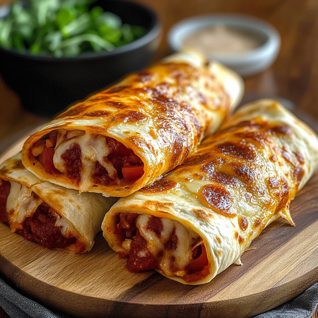 Recipe preparation for Baked Pizza Wraps