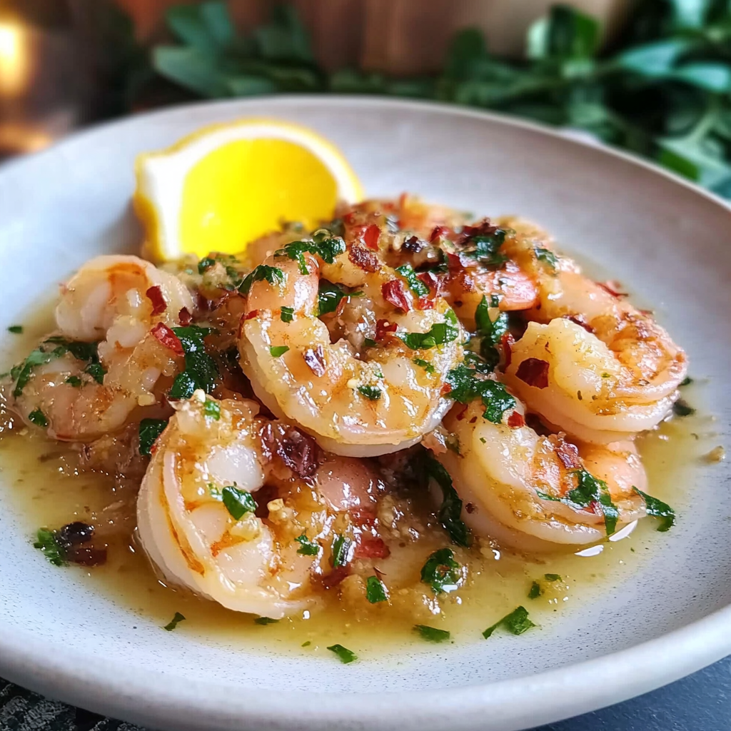 Recipe preparation for Creamy Tuscan Butter Shrimp