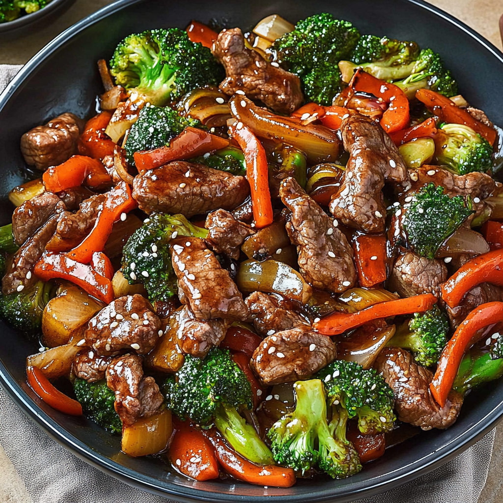 Recipe preparation for Savory Beef Stir Fry With Fresh Vegetables