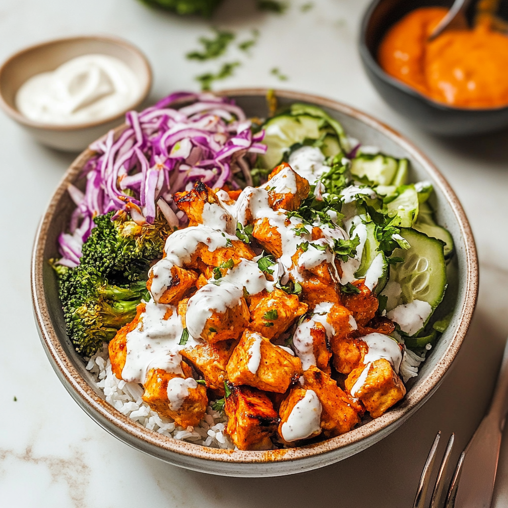 Recipe preparation for Buffalo Chicken Bowls