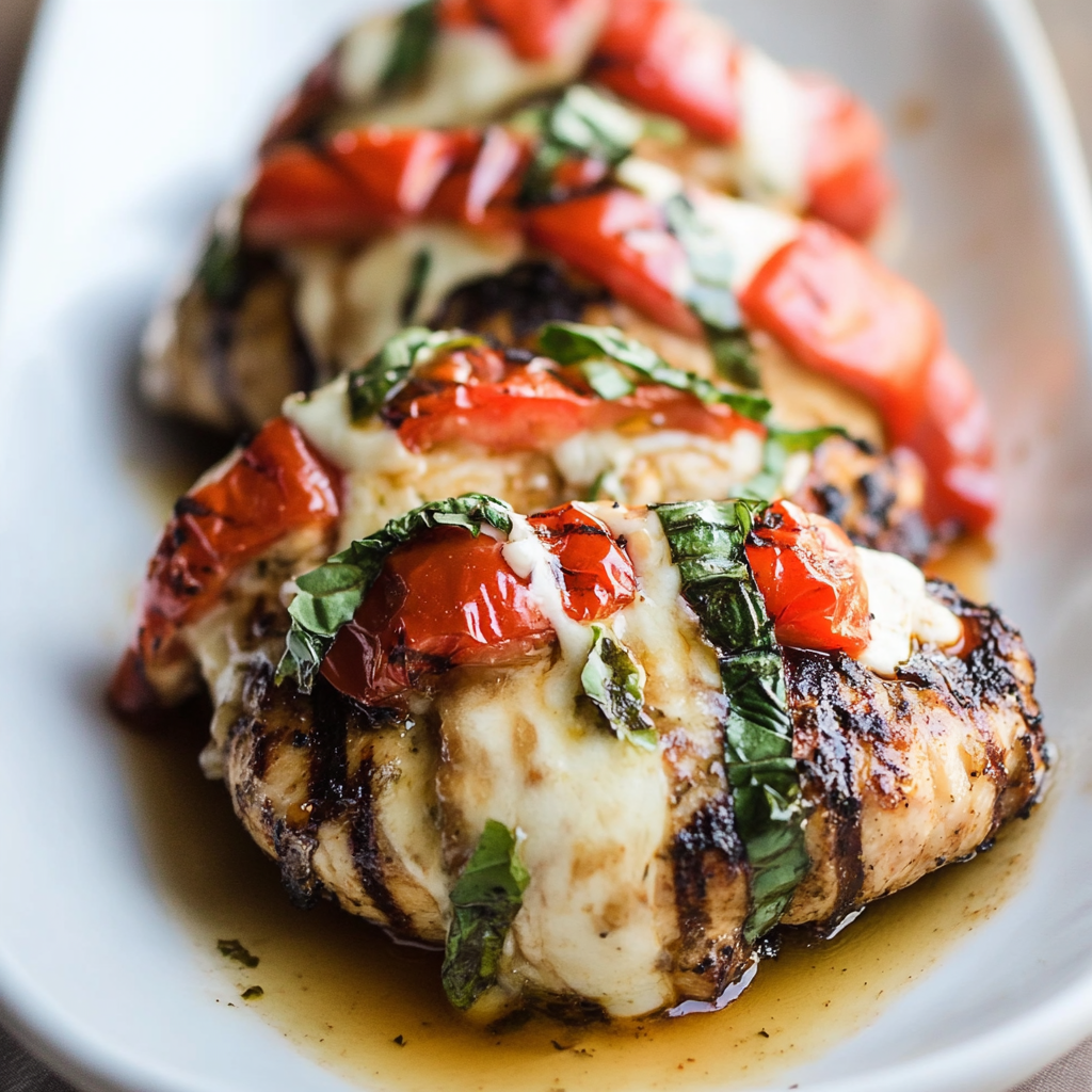 Recipe preparation for Caprese Stuffed Chicken