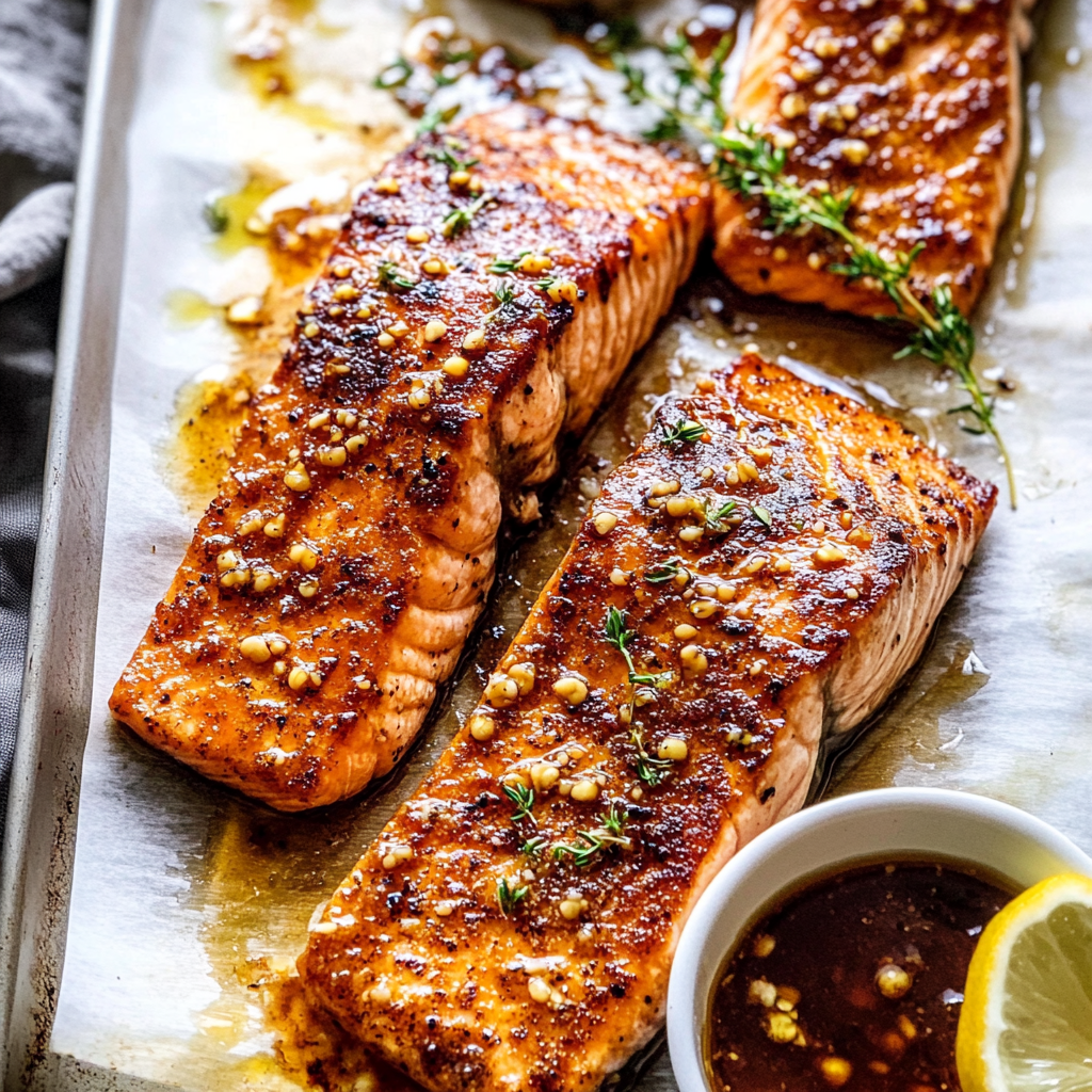 Recipe preparation for 20 Minute Honey Mustard Salmon