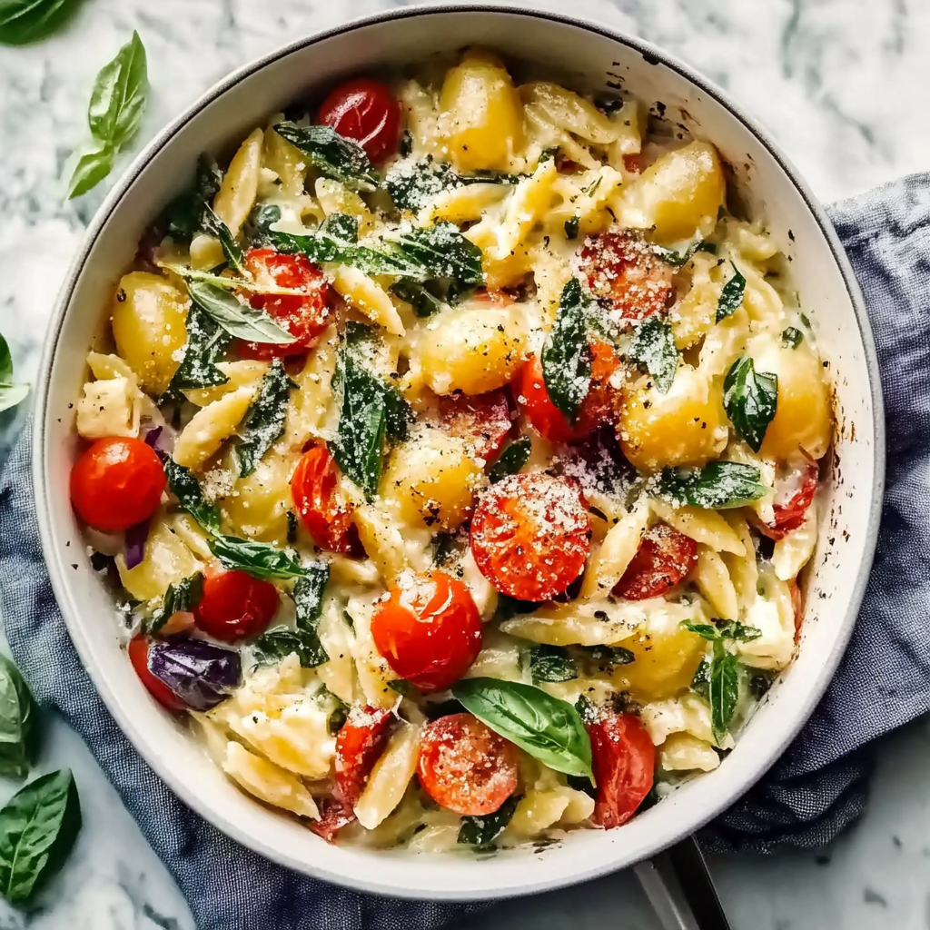 Recipe preparation for Baked Feta Orzo
