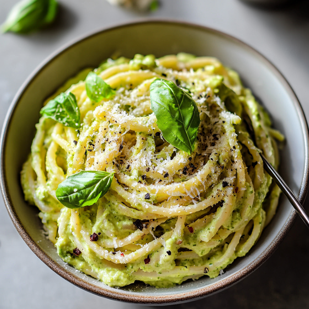 Recipe preparation for Creamy 15 Minute Avocado Pasta