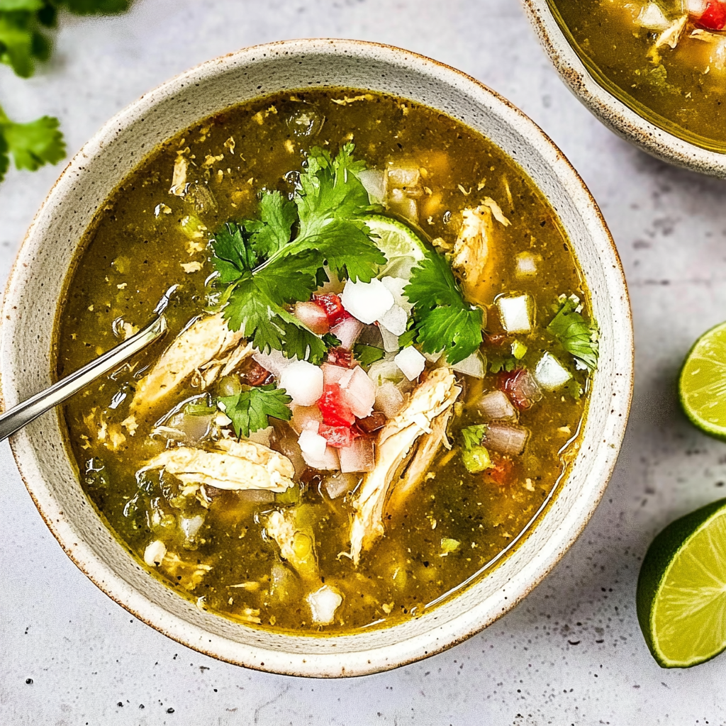 Recipe preparation for Crockpot Mexican Chicken Pozole Verde