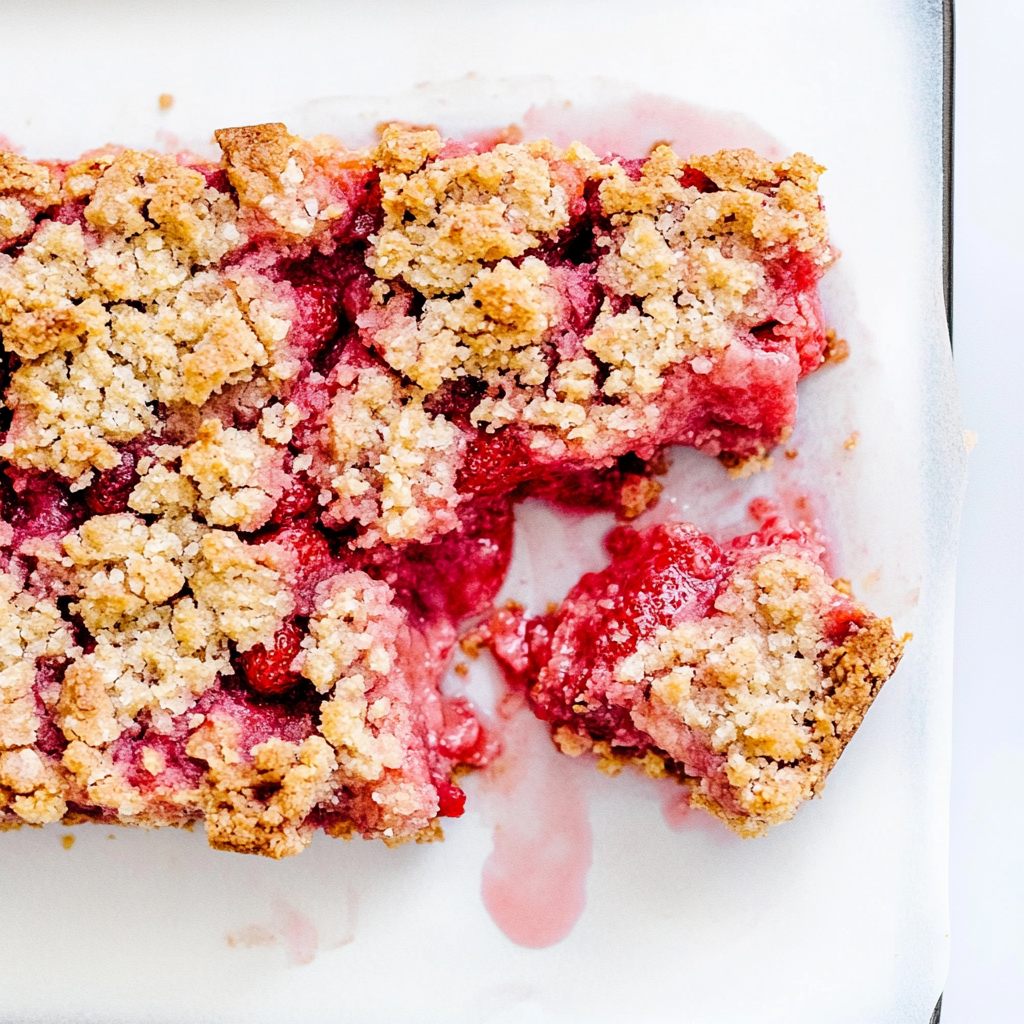 Recipe preparation for Strawberry Rhubarb Bars