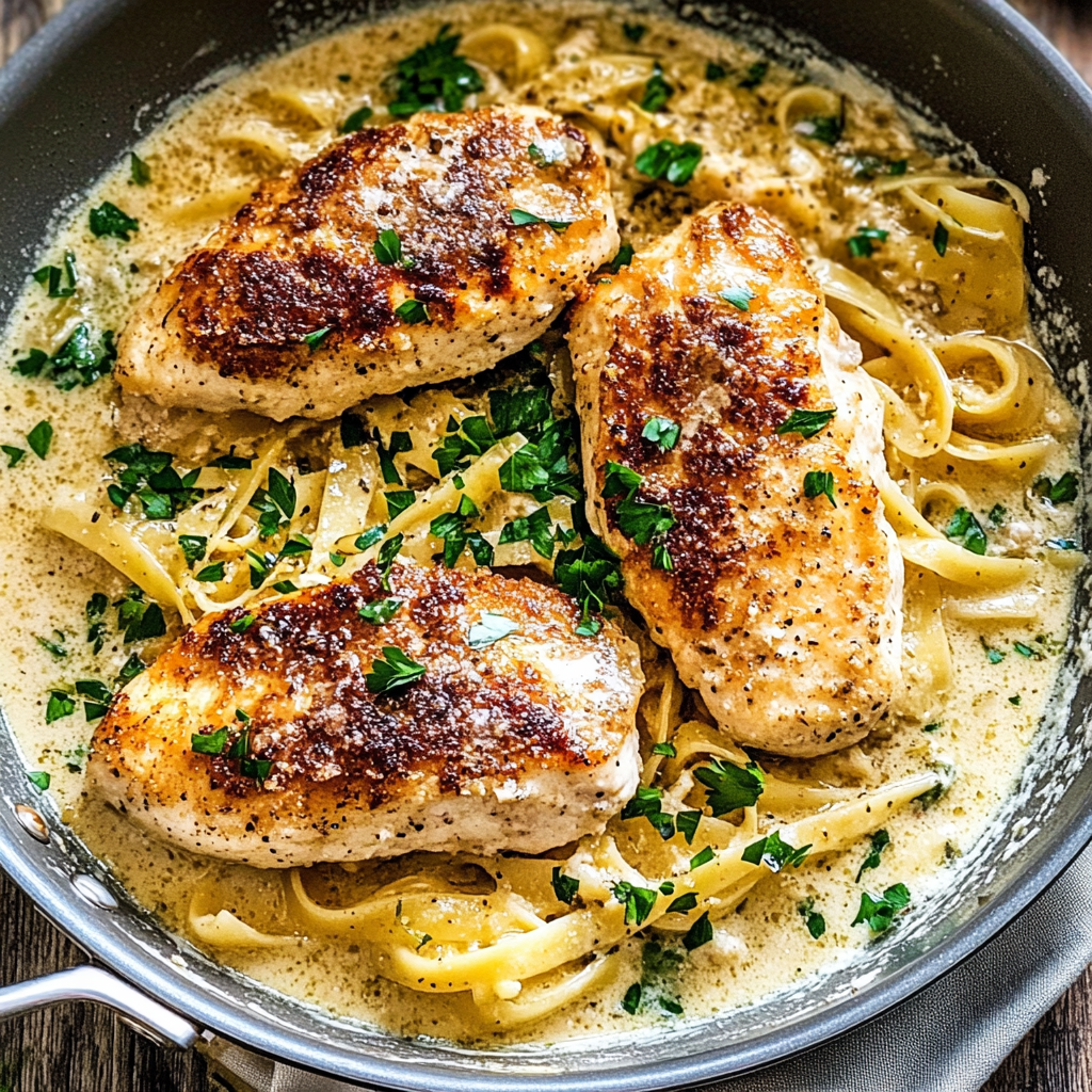 Recipe preparation for creamy lemon chicken piccata