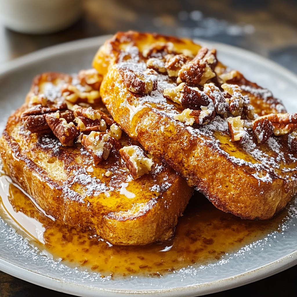Recipe preparation for pumpkin french toast