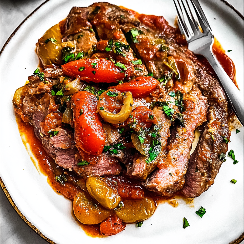 Recipe preparation for steak pizzaiola