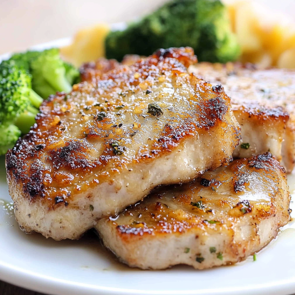 Recipe preparation for baked garlic parmesan pork chops