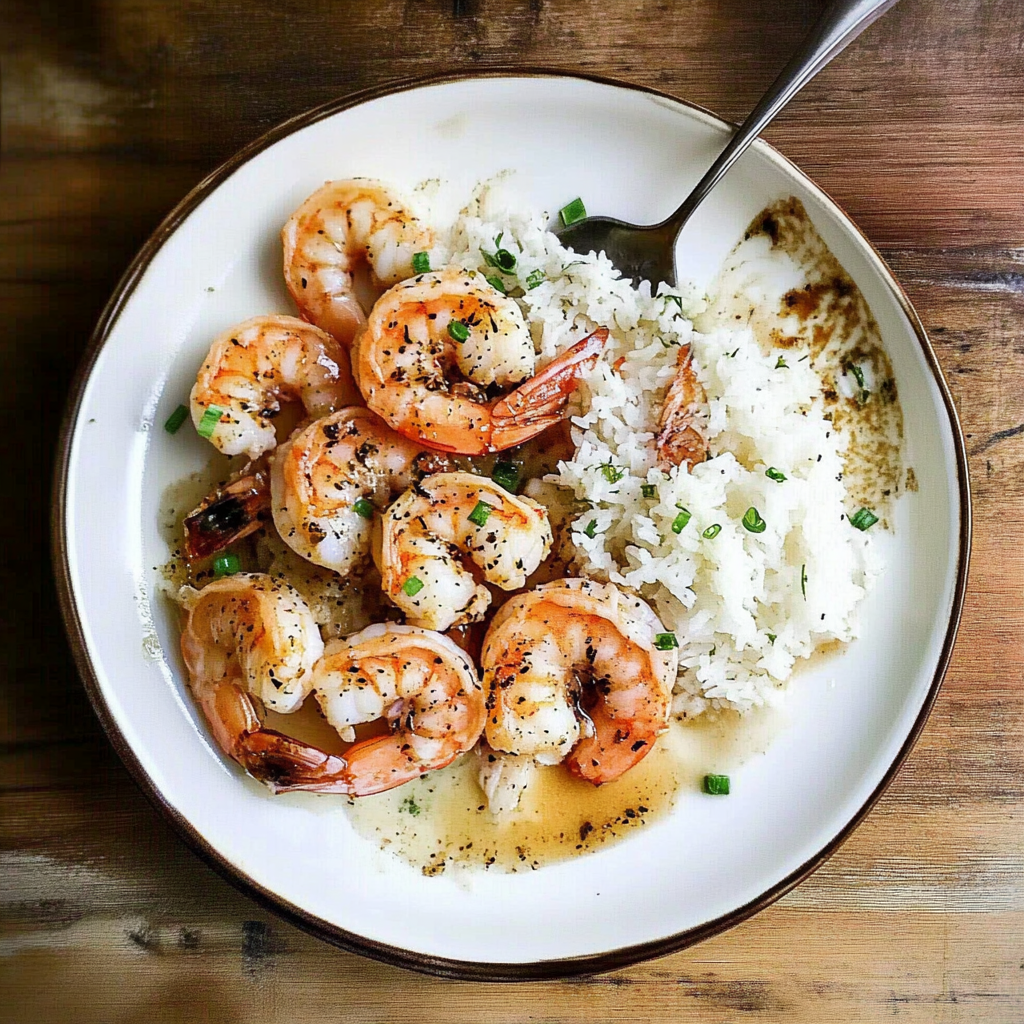 Recipe preparation for garlic shrimp in coconut milk
