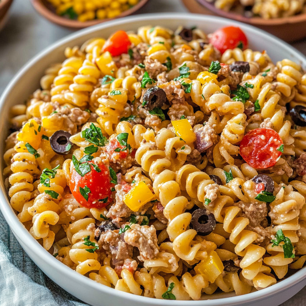 Recipe preparation for cowboy pasta salad