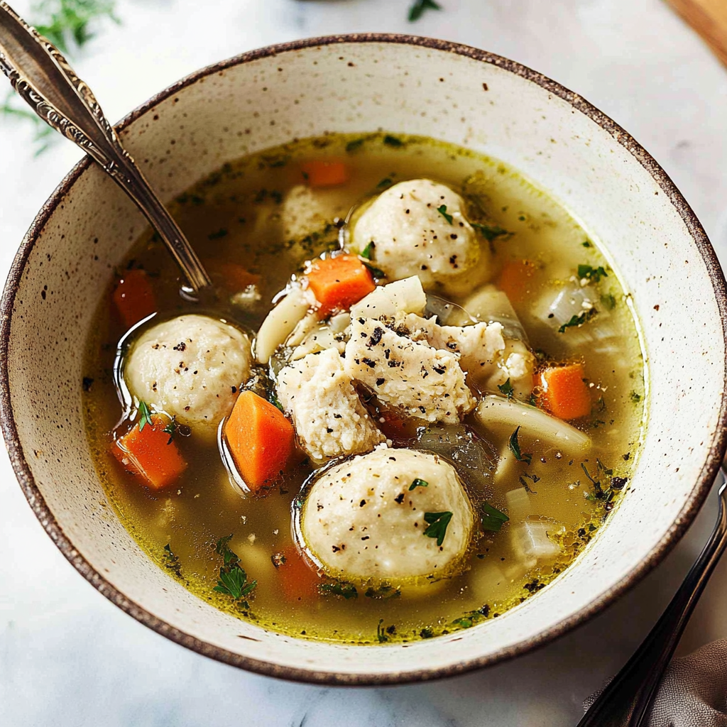 Recipe preparation for matzo ball soup