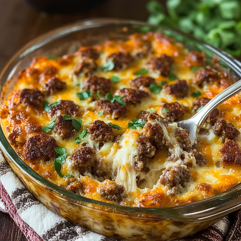 Recipe preparation for sausage hashbrown breakfast casserole