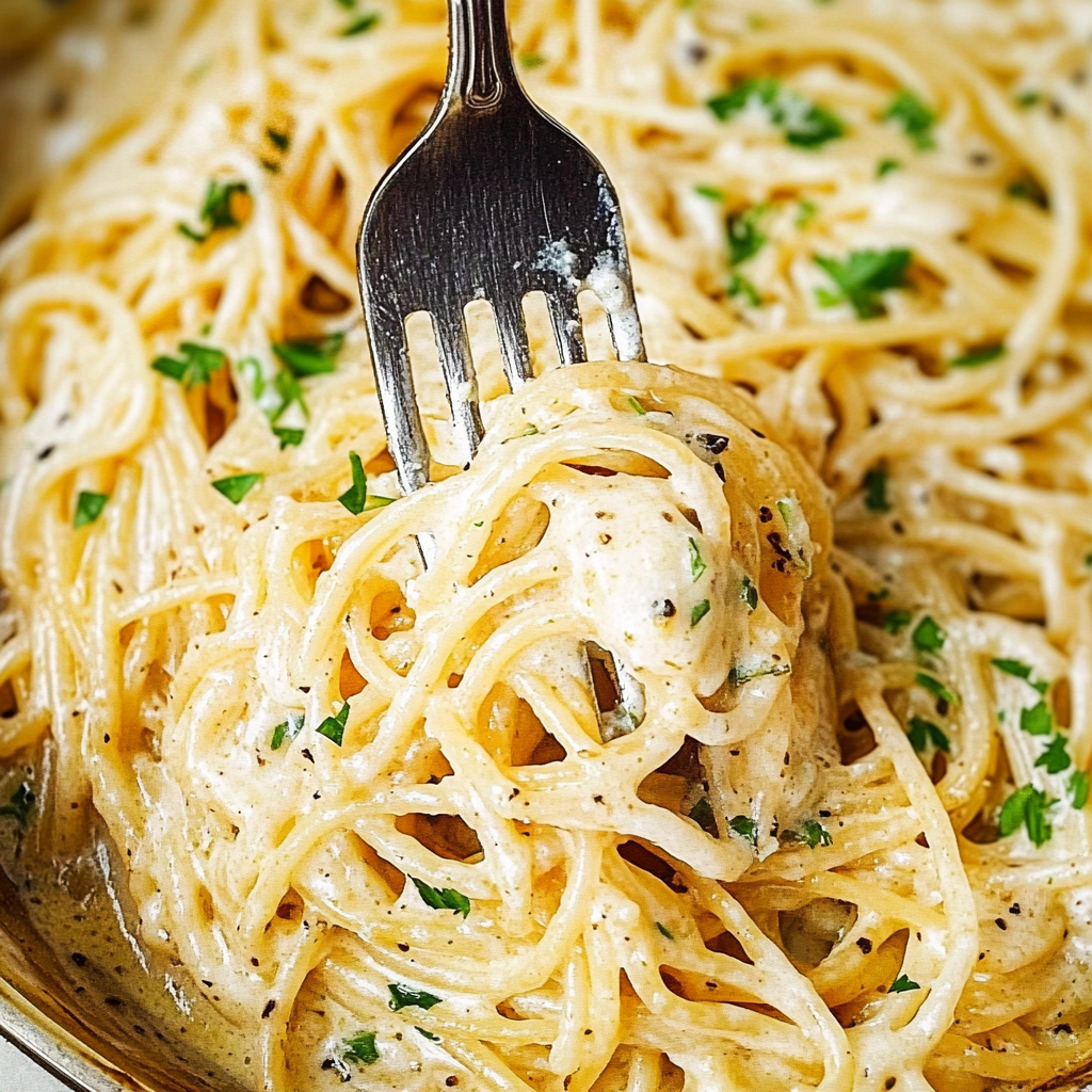 Recipe preparation for cheese garlic white cream pasta sauce