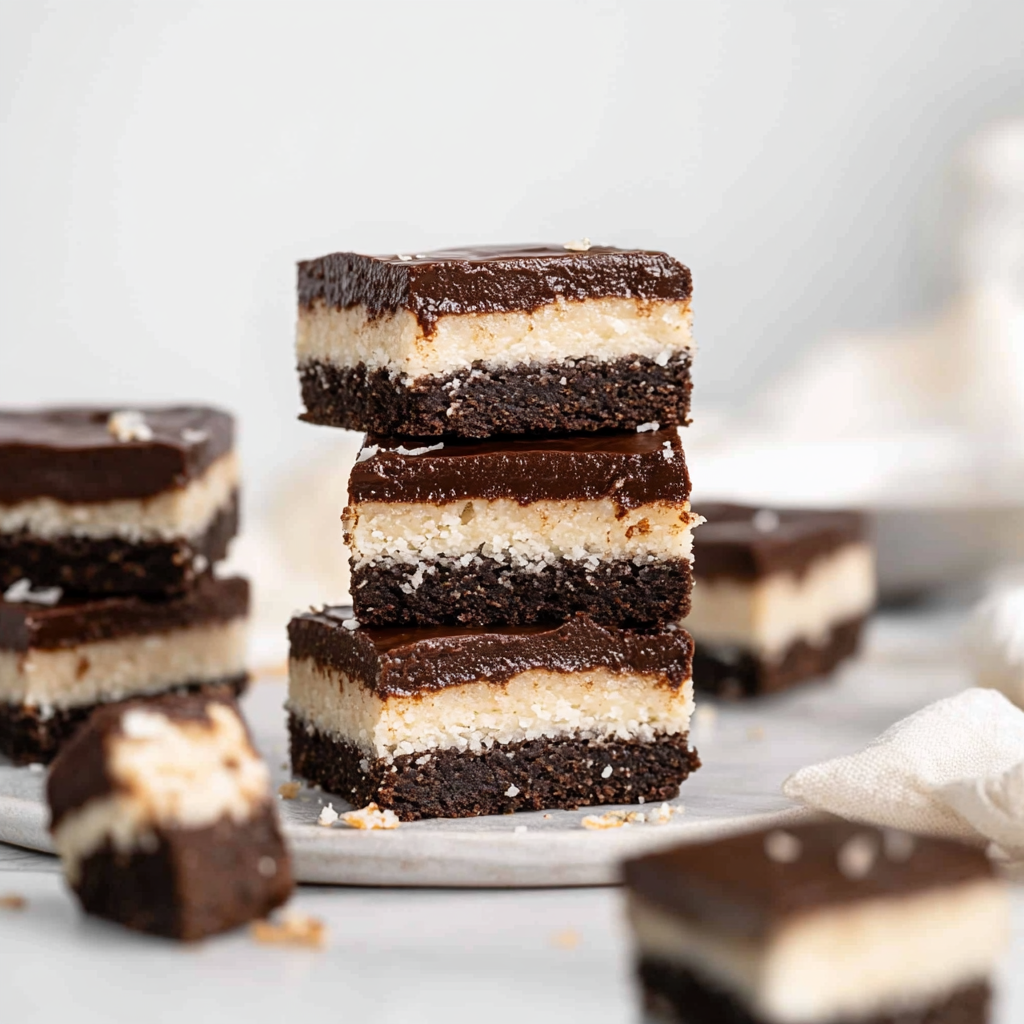 Recipe preparation for No-Bake Coconut Brownies