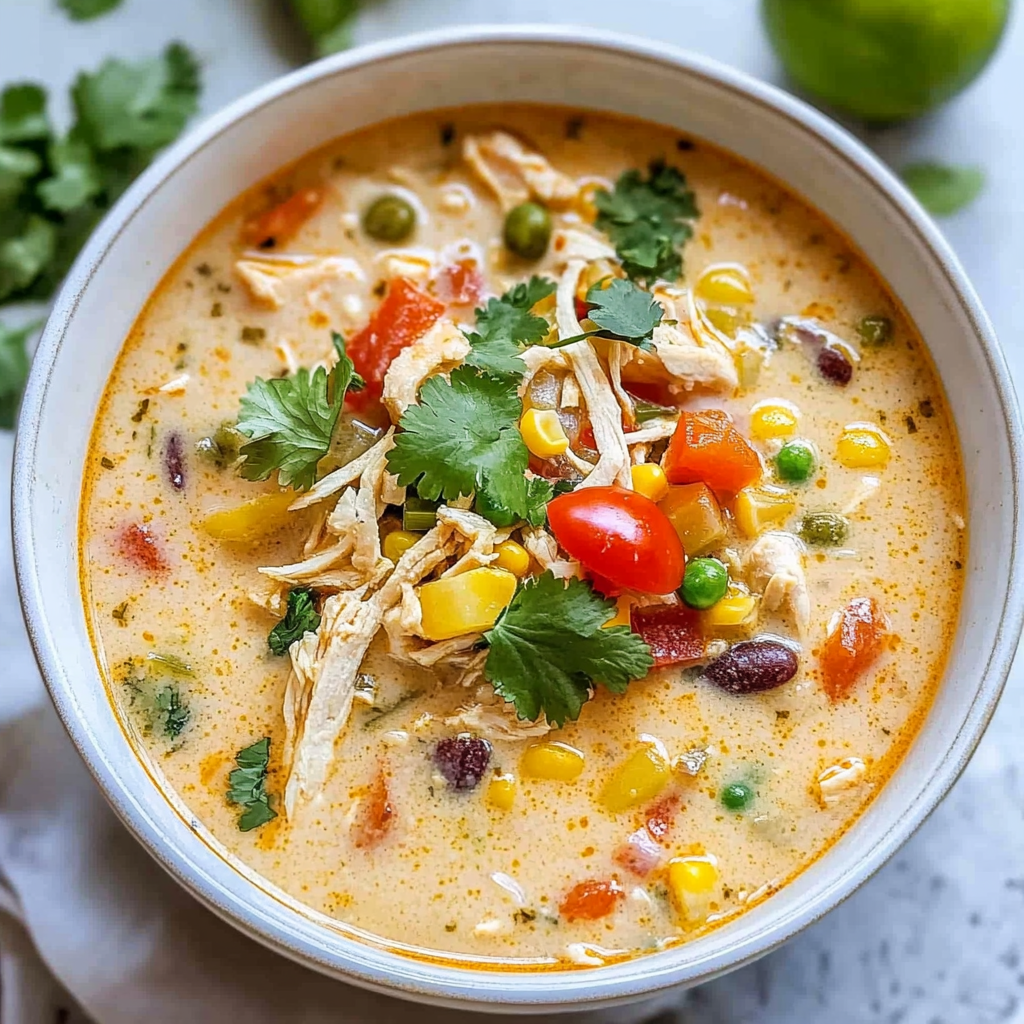 Recipe preparation for creamy chicken tortilla soup