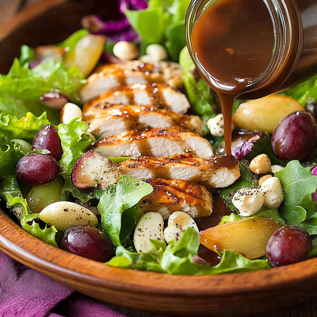 Recipe preparation for Grilled Chicken and Grape Spring Salad
