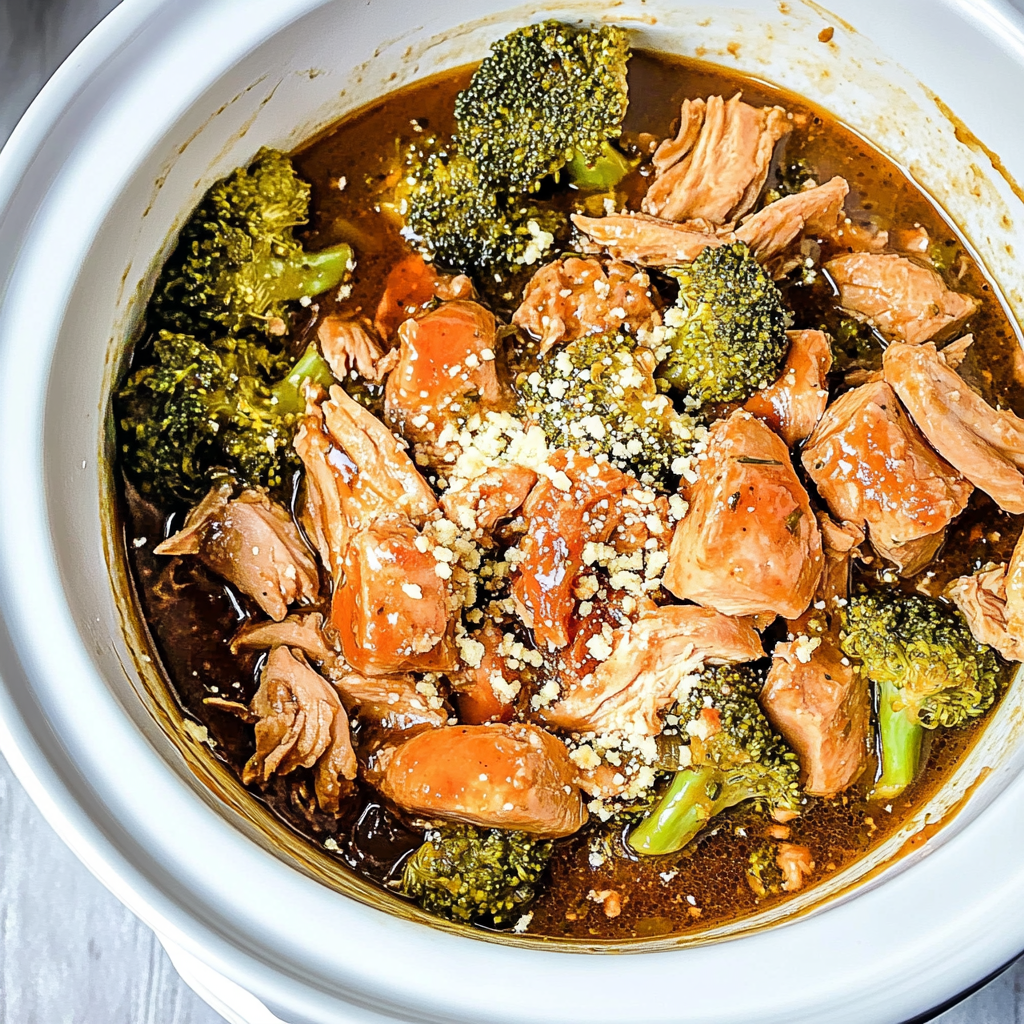 Recipe preparation for slow cooker chicken and broccoli