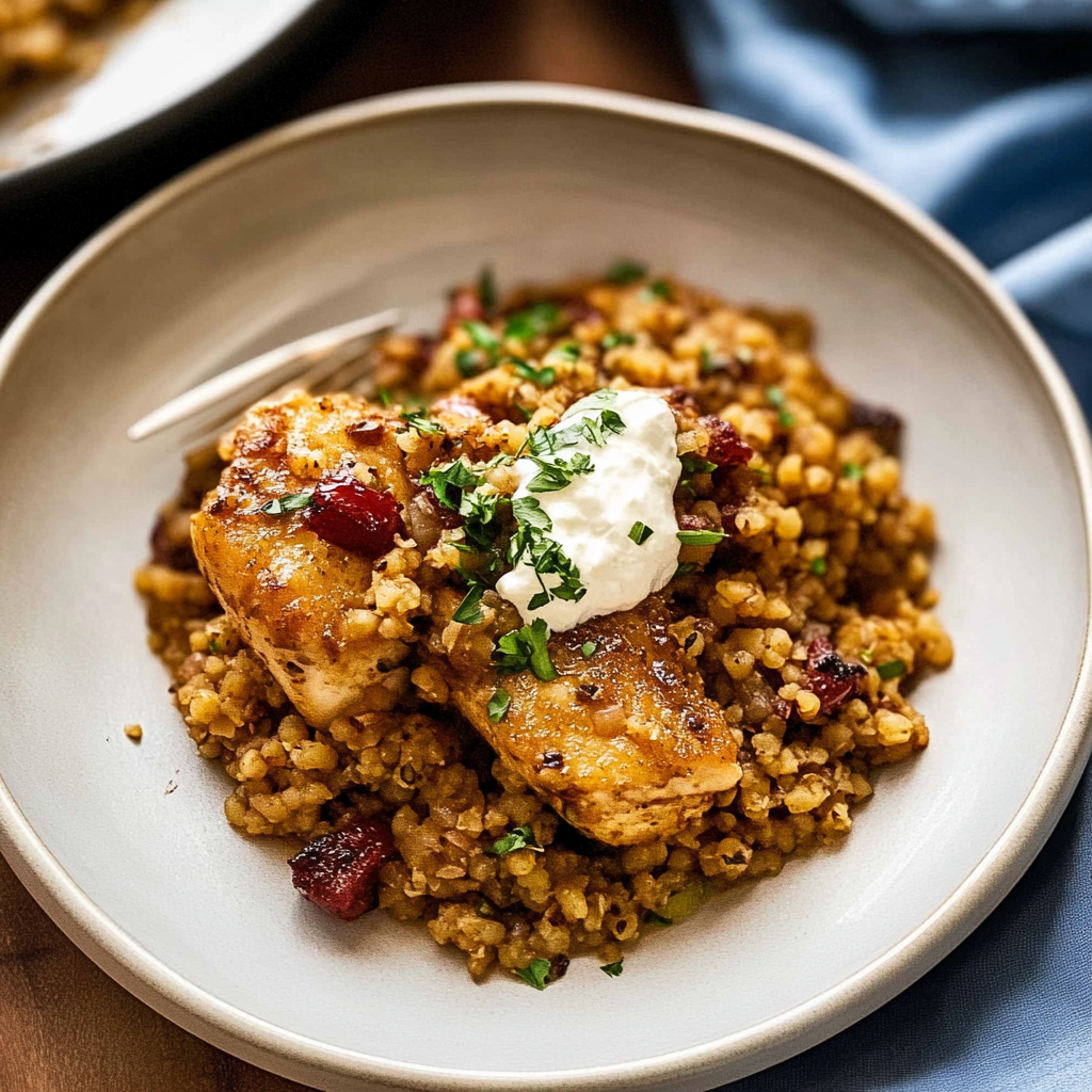 Recipe preparation for chicken with bulgur