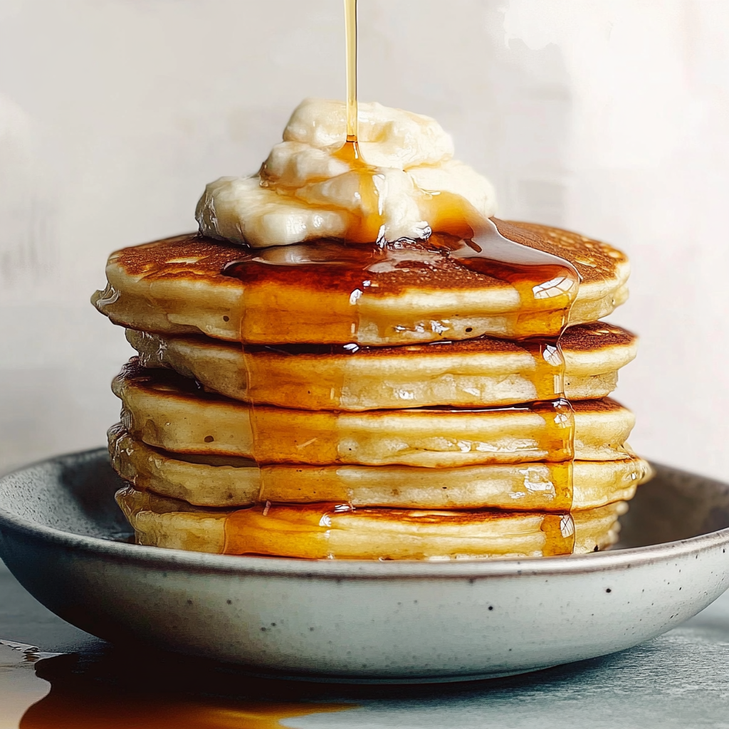 Recipe preparation for Eggnog Pancakes