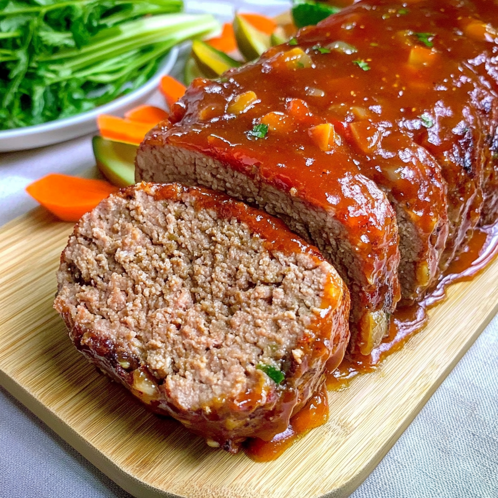 Recipe preparation for Best Ever Balsamic Glazed Meatloaf Recipe