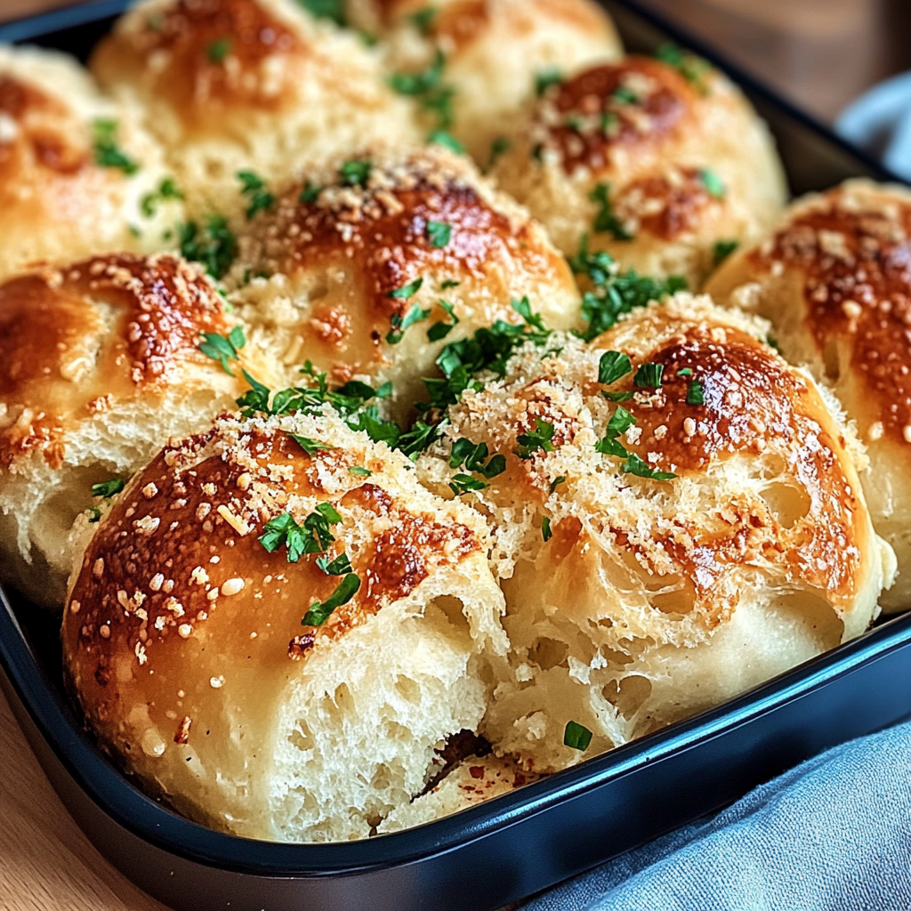 Recipe preparation for Crockpot Garlic Parmesan Pull-Apart Bread
