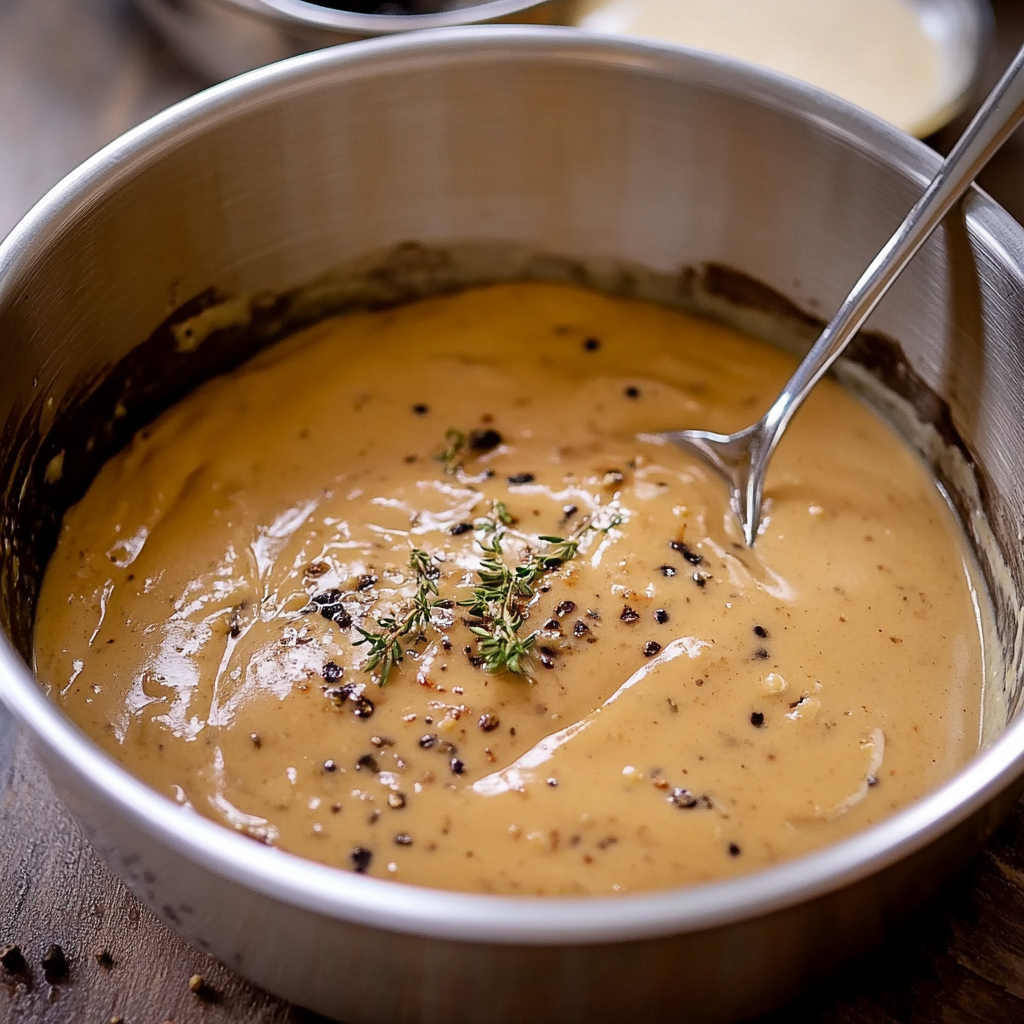 Recipe preparation for peppercorn sauce