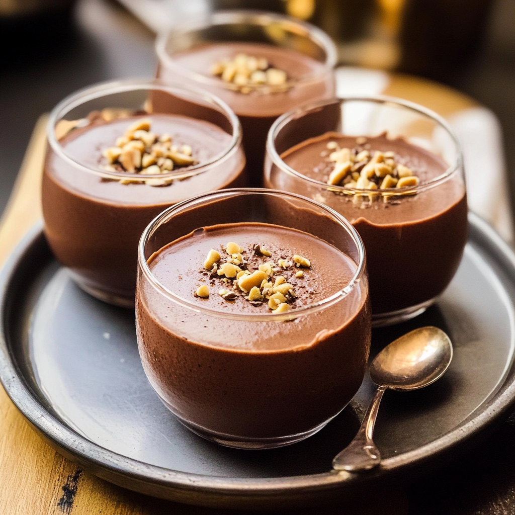 Recipe preparation for chocolate hazelnut mousse cups