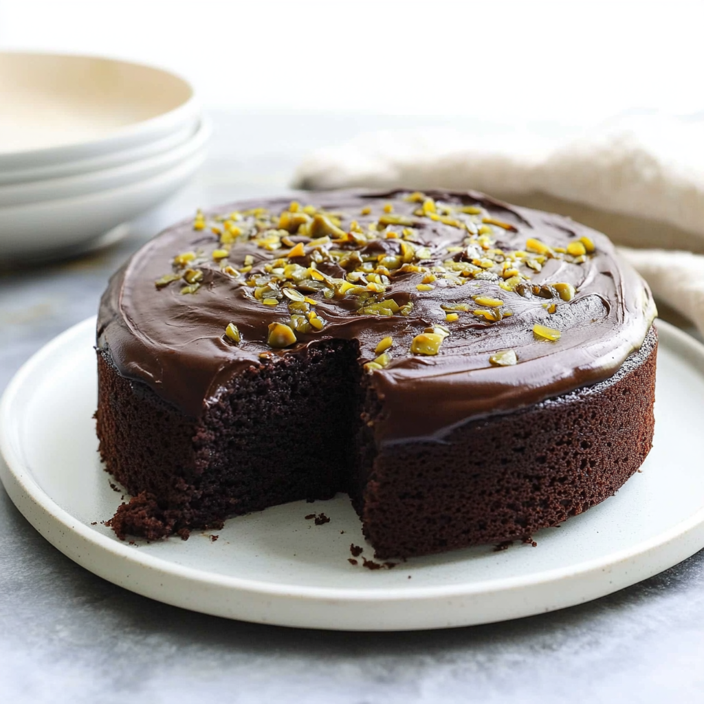 Recipe preparation for chocolate olive oil cake