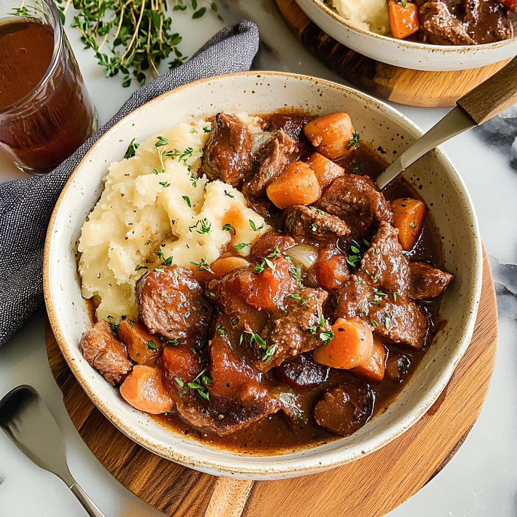 Recipe preparation for easy beef bourguignon