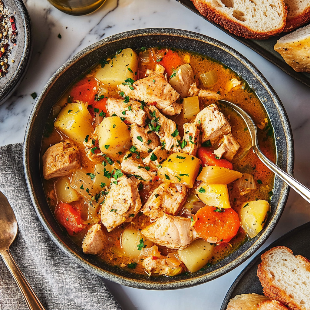 Recipe preparation for one pot chicken stew