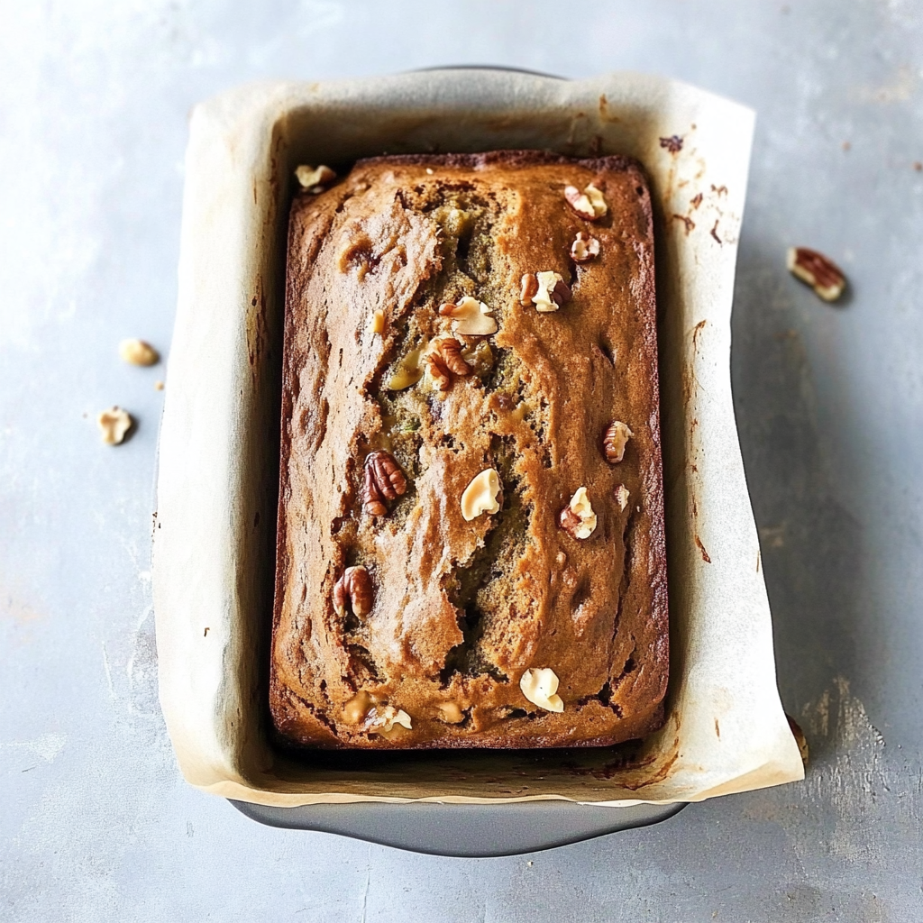 Recipe preparation for banana zucchini walnut bread