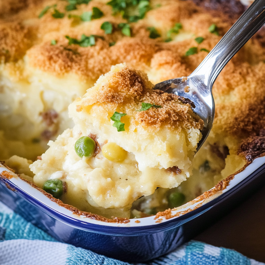 Recipe preparation for Chicken Cobbler Dinner Casserole