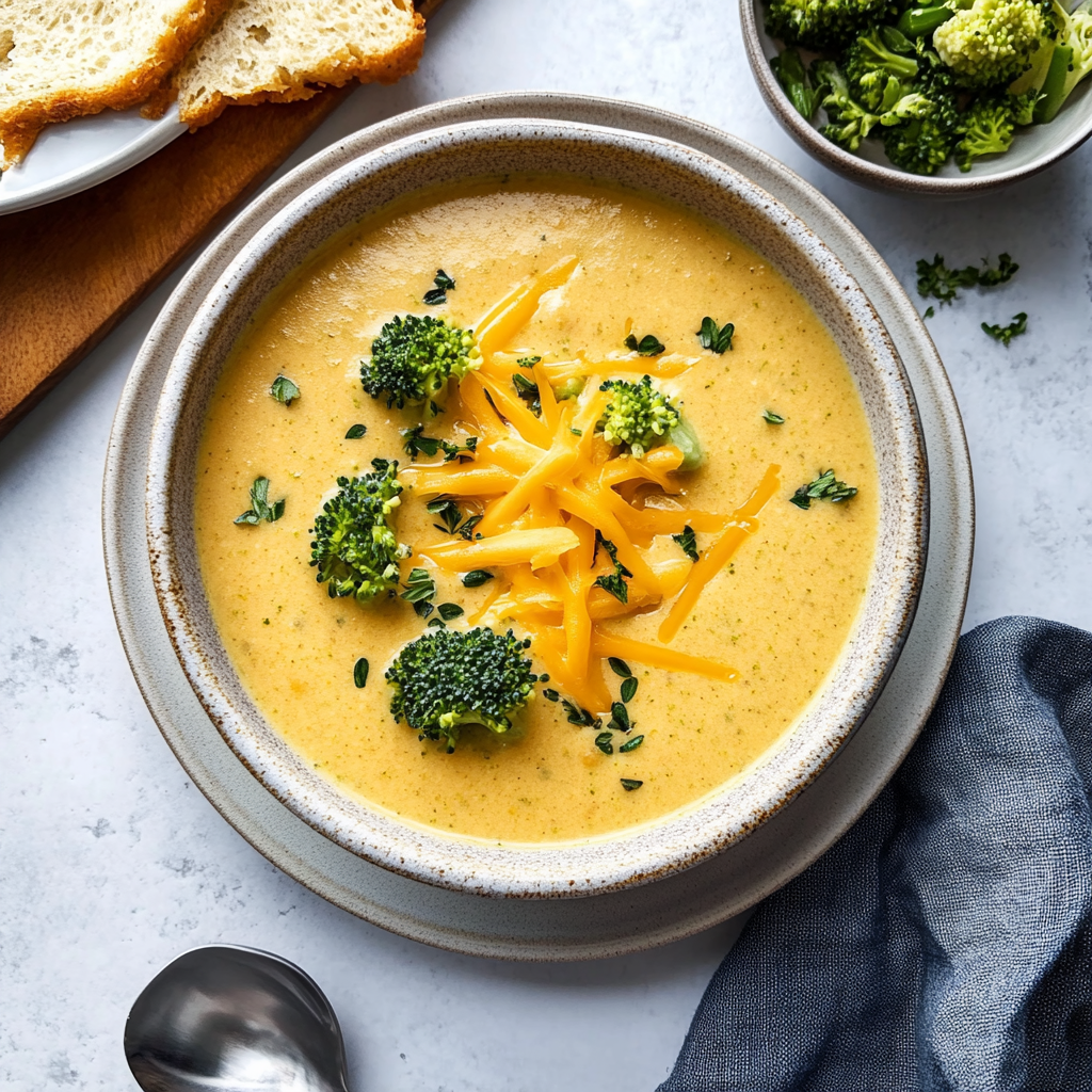 Recipe preparation for broccoli cheese soup