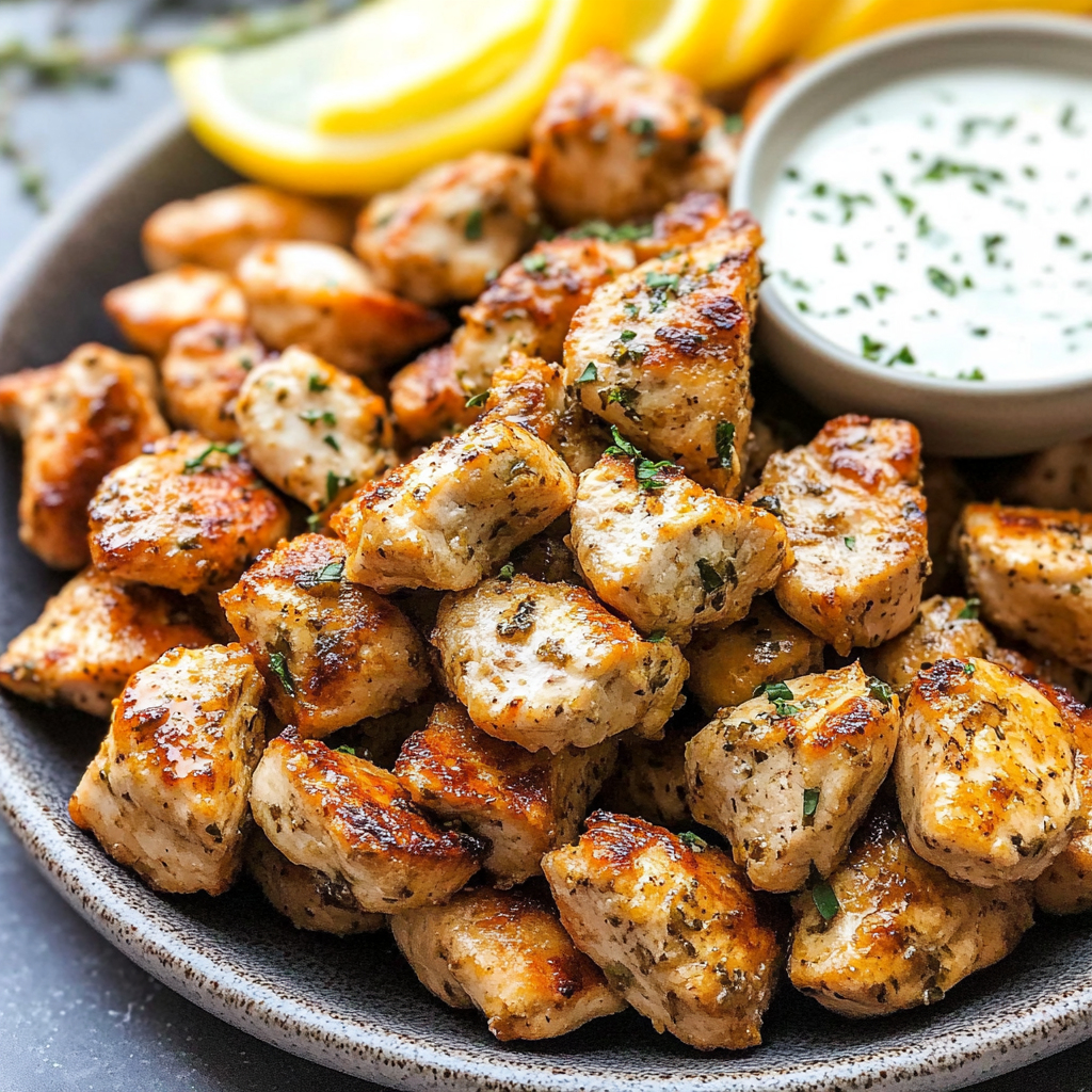 Recipe preparation for greek chicken bites